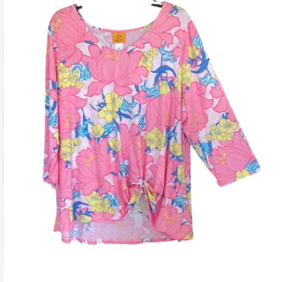Ruby Rd. Tops - 3/$45 Ruby Rd floral print pullover top pink with floral print blouse w stretch